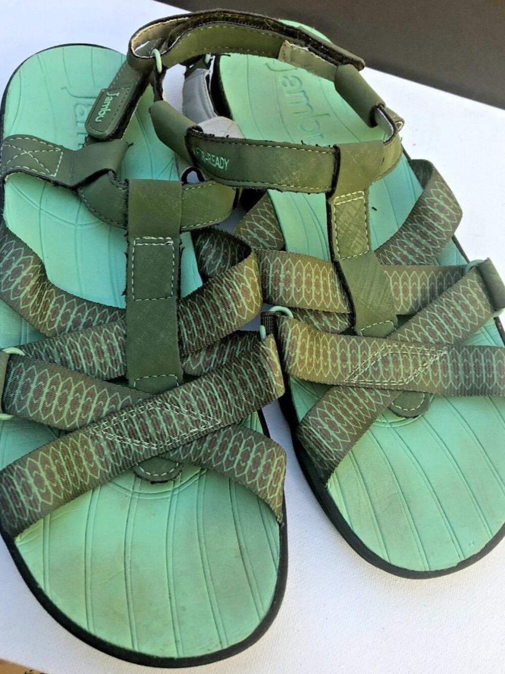 Jambu Bay Water Ready Sandals Womens 6.5M Olive Green Sport Outdoor Hiking